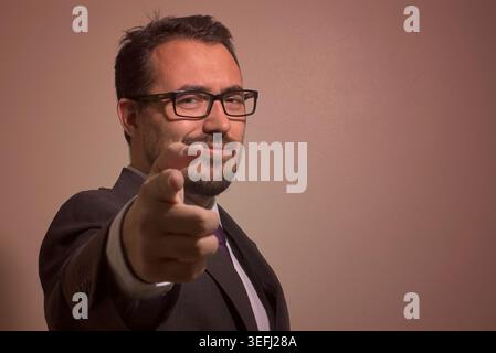 Elegant man wearing jacket, shirt and tie Stock Photo