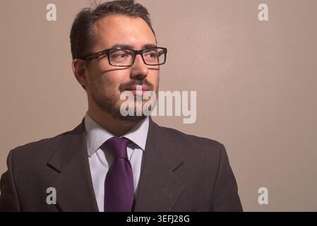 Elegant man wearing jacket, shirt and tie Stock Photo