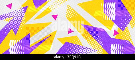 Abstract Modern and Energetic Sport Background with Halftone Patterns and Textured Effects. Dynamic Background for Sports, Games, or Other Events Bann Stock Vector