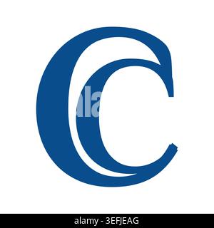 Modern abstract letter C icon design featuring clean geometric curves, minimalist style, and versatile branding appeal. Perfect for corporate identity Stock Vector