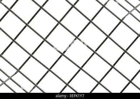 Metal grille isolated on white background, close-up. Stock Photo