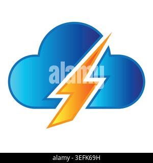 Cloud vector sky blue logo design and branding Stock Vector