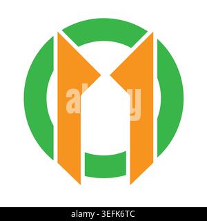 Letter m circle monogram logo design Stock Vector