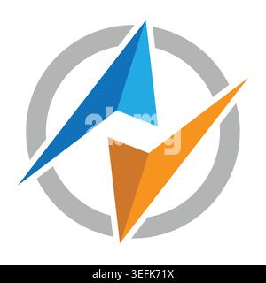 N letter logo design and branding Stock Vector