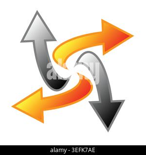 Four arrows rounded logo design Stock Vector