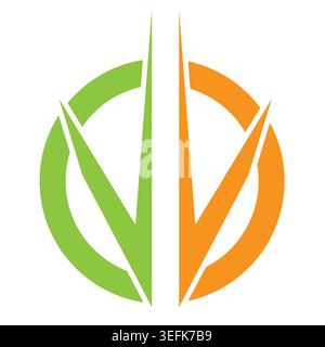 Custom letter v logo design Stock Vector