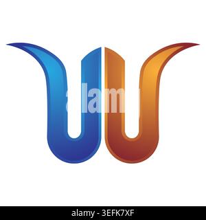 later W logo design and 3D airt Stock Vector