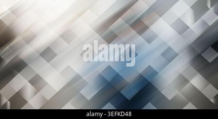 An abstract background featuring a diagonal woven grid pattern with soft, blurred light effects and cool tones of blue, grey, and white. Stock Photo
