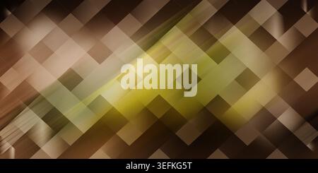 This image presents a warm-toned pixel art pattern featuring yellow and brown hues, with geometric shapes, including squares and rectangles, arranged Stock Photo
