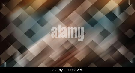 A sophisticated abstract background featuring a pattern of intersecting diagonal squares with a smooth, blurred gradient of brown and grey tones. Stock Photo