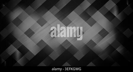 A dark, moody abstract background featuring a pattern of diagonal intersecting rectangles with a subtle, brushed metallic texture. Stock Photo