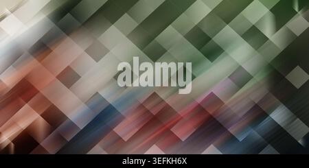 This image presents a vibrant geometric pattern composed of intersecting rectangles in various shades of green and red. The rectangles are arranged in Stock Photo