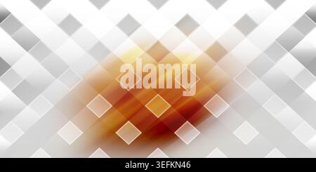 An abstract background composed of a grid of diagonal squares with a soft, warm, glowing light effect focused in the center. Stock Photo