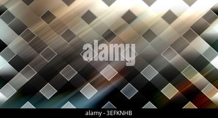 An abstract background featuring a pattern of overlapping squares with a dark, moody gradient, creating a sense of depth and modern design. Stock Photo