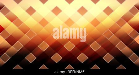 An abstract background featuring a pattern of overlapping squares with a golden gradient, creating a sense of depth and modern design. Stock Photo