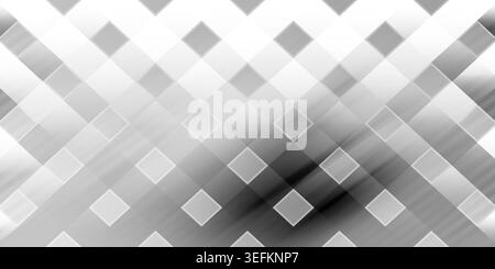 This image features a monochromatic geometric pattern composed of overlapping squares in various shades of gray, creating a gradient effect that trans Stock Photo