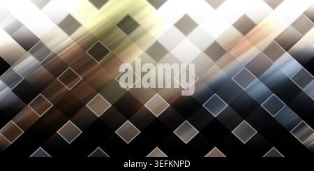 Geometric image featuring squares in shades of gray, white, and black, with a gradient background and overlapping shapes creating a dynamic effect Stock Photo
