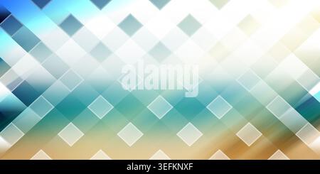This image features a dynamic background with overlapping squares and rectangles in shades of blue, green, and yellow, creating a vibrant gradient eff Stock Photo