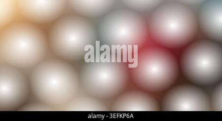 A pattern of soft, glowing spheres arranged in a hexagonal grid with a subtle red light accent in the center. Stock Photo