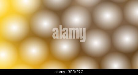 A pattern of soft, glowing spheres arranged in a hexagonal grid with a warm golden gradient lighting effect. Stock Photo