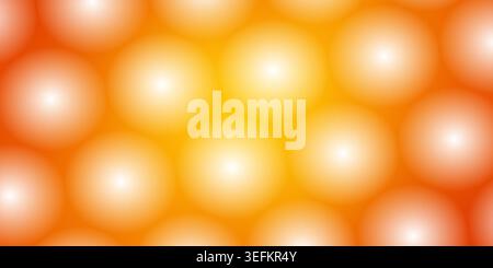 A digital abstract background featuring a pattern of soft, glowing, semi-transparent spheres in vibrant shades of orange and yellow, creating a 3D eff Stock Photo