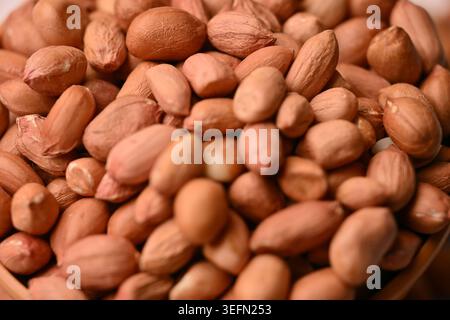 Peanuts Texture with Defocus Backgrounds Macro Photography Stock Photo