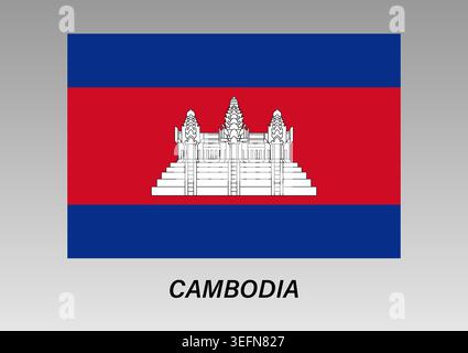 Flag of Cambodia. Cambodia National Flag. Vector Illustration. Stock Vector