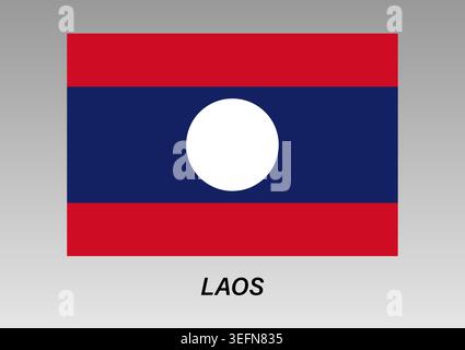 Flag of Laos. Laos National Flag. Vector Illustration. Stock Vector