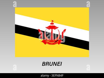 Flag of Brunei. Brunei National Flag. Vector Illustration. Stock Vector