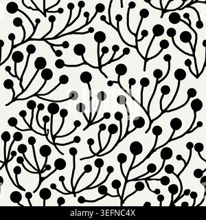 Seamless pattern with hand drawn branches. Doodle. Hand drawn vector illustration for creating fabric, greeting card, wrapping paper, interior decor Stock Vector
