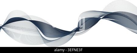 Blue Gray Abstract Wave Background Stock Vector