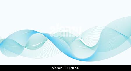Fresh Cyan Abstract Wave Background for Technology Presentation Design Stock Vector
