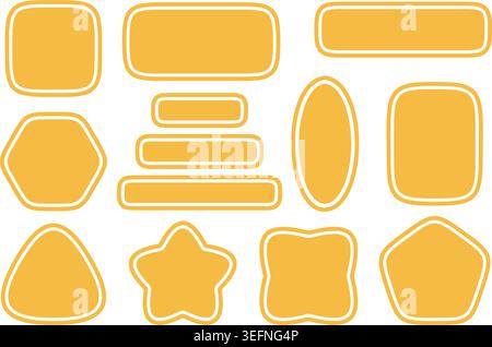 Organic geometric shapes and abstract frames. Fluid geometric forms, irregular blobs and modern elements for creative banners and graphic projects Stock Vector