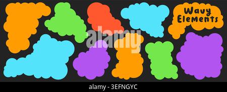 Colorful wavy organic simple elements. Stock Vector