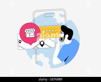 Reputation monitoring dashboard with AI-driven brand tracking, review analytics and sentiment insights. Improve credibility using local reputation monitoring dashboard vector illustration. Stock Vector