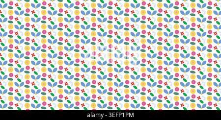 Intricate geometric pattern of organic shapes with vibrant pastel colors Stock Vector