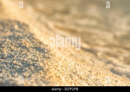 Close Up of Waves on White Marble Beach Thasos Stock Photo