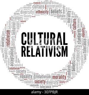 Cultural Relativism word cloud conceptual design isolated on white background. Stock Vector