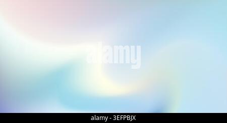 Silk gradient banner with liquid bling bg. Iridescent neutral aesthetic of corporate website. Pink blue fabric in pearly sky, spring paper page Stock Vector