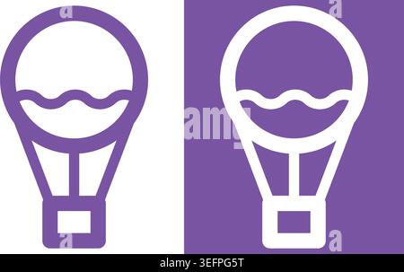 Hot Air Balloon Icon Set Stock Vector
