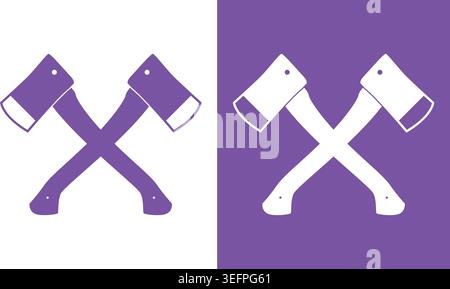 Crossed Axes Icon Set Stock Vector