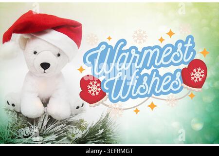 Christmas and winter greeting cards collection with cute snowman, deer, gifts, festive typography lettering, and holiday celebration backgrounds Stock Photo