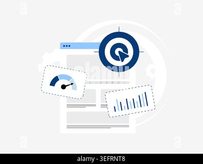 Conversion optimization with user analytics and performance tracking. Conversion rate growth and funnel improvement with data insights and UX optimization vector illustration. Stock Vector