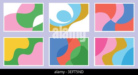 Modern abstract composition featuring colorful overlapping shapes and subtle shadows. Stock Vector