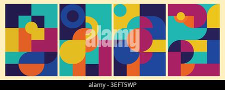 Abstract geometric vector pattern. Colorful shapes. Background design. Stock Vector