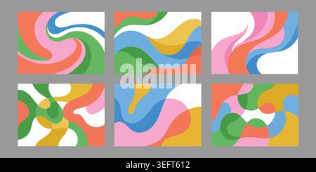 Abstract vector wavy backgrounds set Stock Vector