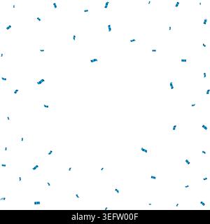 Blue metallic confetti pieces scattered over a clean white background create a bright, celebratory mood perfect for party invitations, event banners, Stock Vector