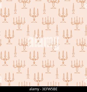 Seamless Italian vintage pattern with candelabras Stock Vector