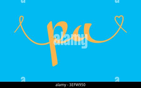 PA initial wedding monogram calligraphy vector illustration. Hand drawn lettering p and a love logo design for valentines day poster, greeting card, p Stock Vector