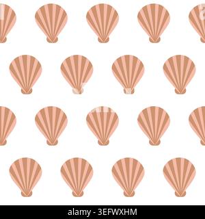 vector seamless patter with sea shells. Stock Vector